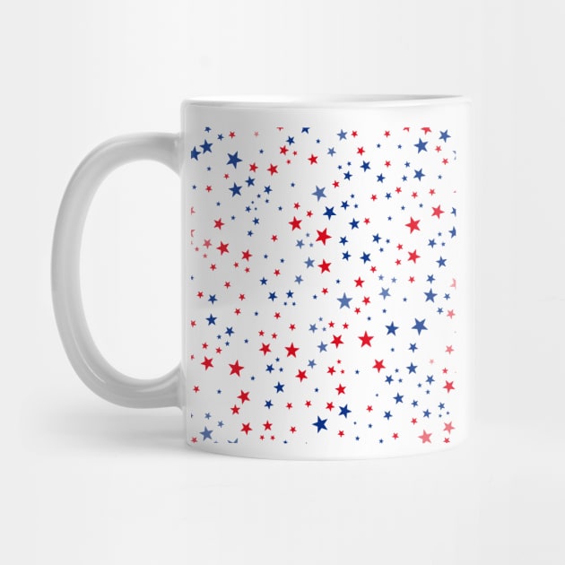 Red and blue stars USA flag design pattern by GULSENGUNEL